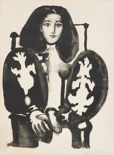 View full screen - View 1 of Lot 320. Femme au fauteuil no. 1 ('Le Manteau Polonais') (Bloch 587; Mourlot 134).