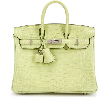 View full screen - View 1 of Lot 974. Jaune Bourgeon Matte Porosus Crocodile Birkin 25 Palladium Hardware, 2021.