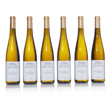 View full screen - View 1 of Lot 355. Zeltinger Sonnenuhr 3 Star Riesling Auslese 2015 Markus Molitor (6 BT).