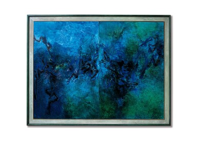 View full screen - View 1 of Lot 1023. LALAN 謝景蘭 | LES FORMES SORTENT DU BLEU ET DU VERT 從藍綠中產生的形象.