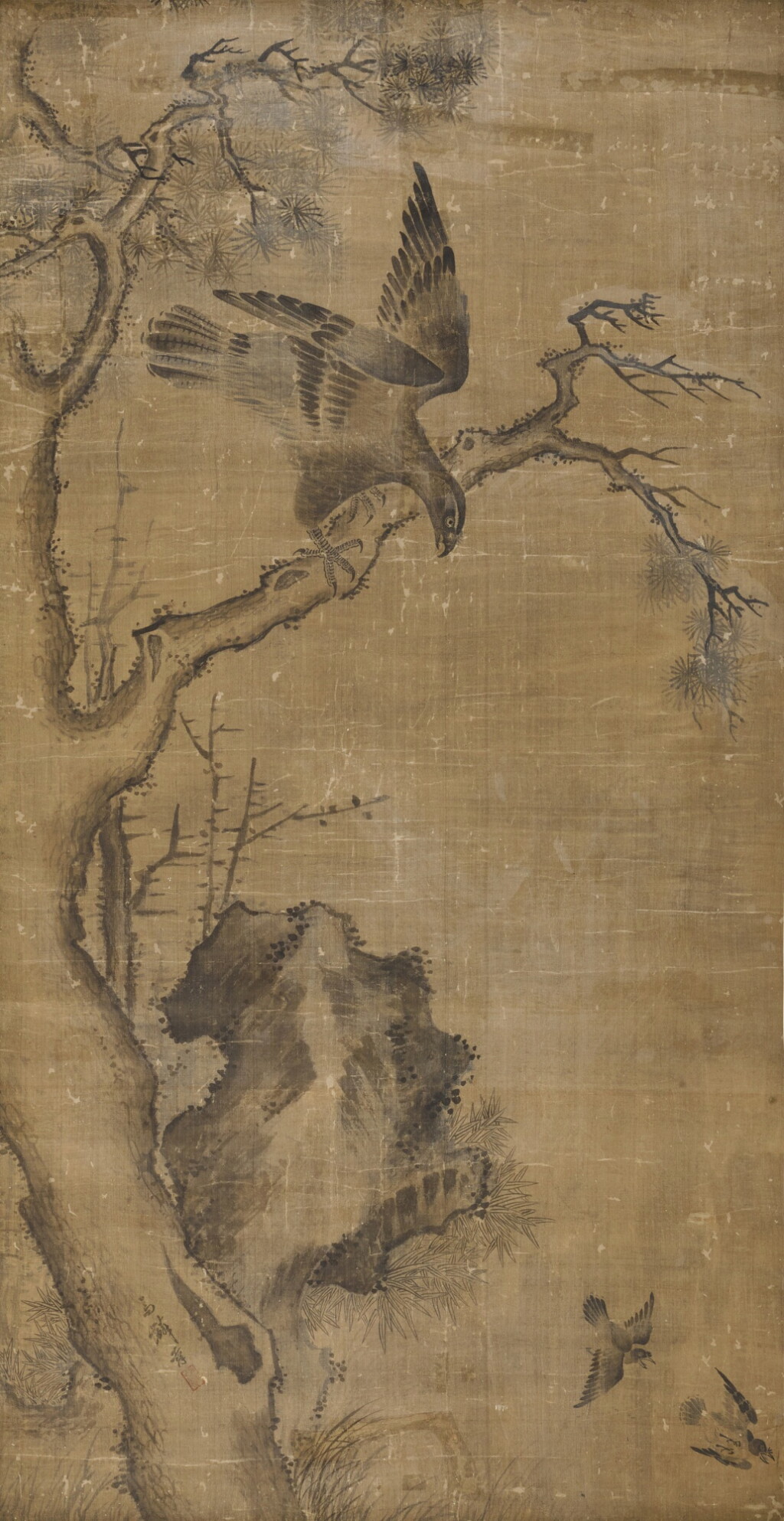 View full screen - View 1 of Lot 111. Attributed to Ma Lin, Eagle on Pine Tree.