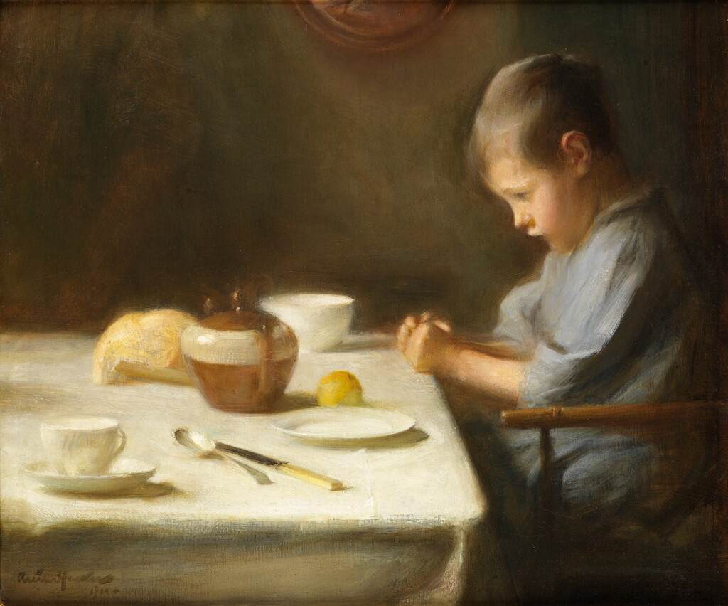 View full screen - View 1 of Lot 156. ARTHUR HACKER, R.A. | SAYING GRACE.