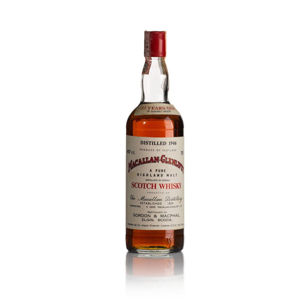 View full screen - View 1 of Lot 159. Macallan Glenlivet Gordon & MacPhail 33 Year Old 40.0 abv 1946 (1 BT75).