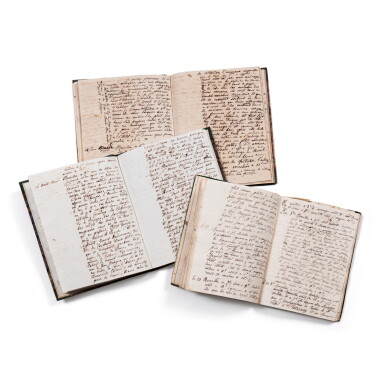 View full screen - View 1 of Lot 417. Manuscrits autographes, datant des premiers mois d'exil en Angleterre puis en Italie, 1830-1831..