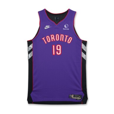 View full screen - View 1 of Lot 252. Jakob Poeltl Toronto Raptors 2024-2025 Kia NBA Tip-Off Game Worn Classic Edition Jersey.