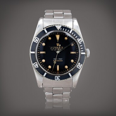 View full screen - View 1 of Lot 423. Submariner James Bond, reference 6536-1 Montre bracelet en acier | Stainless steel wristwatch with bracelet Vers 1959 | Circa 1959.