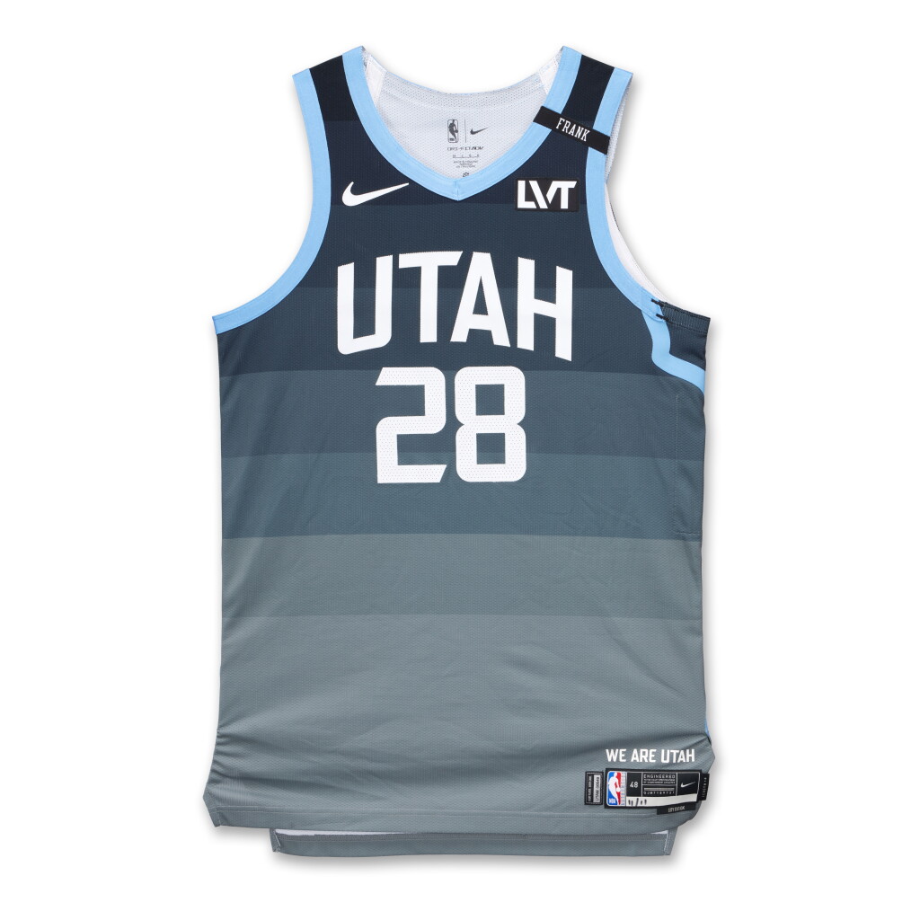 View full screen - View 1 of Lot 49. Brice Sensabaugh Utah Jazz 2025-2026 Game Worn City Edition Jersey.