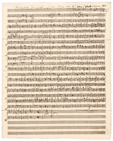 View full screen - View 1 of Lot 103. C.M v Weber, autograph manuscript of a chorus from his final opera, "Oberon", 1826.