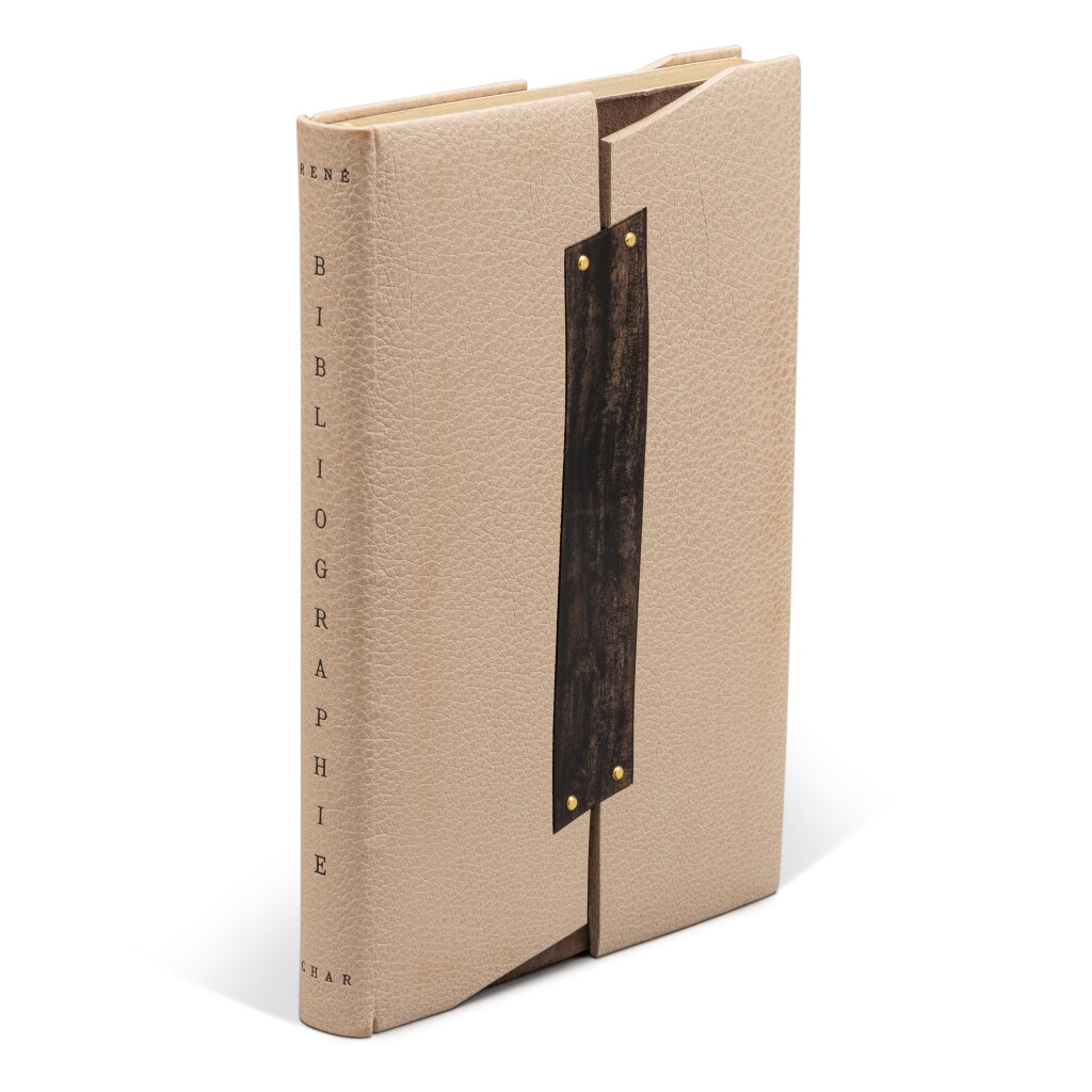 View full screen - View 1 of Lot 1108. Char, René | Bibliographie des oeuvres de René Char—the author's copy, spectacularly bound.
