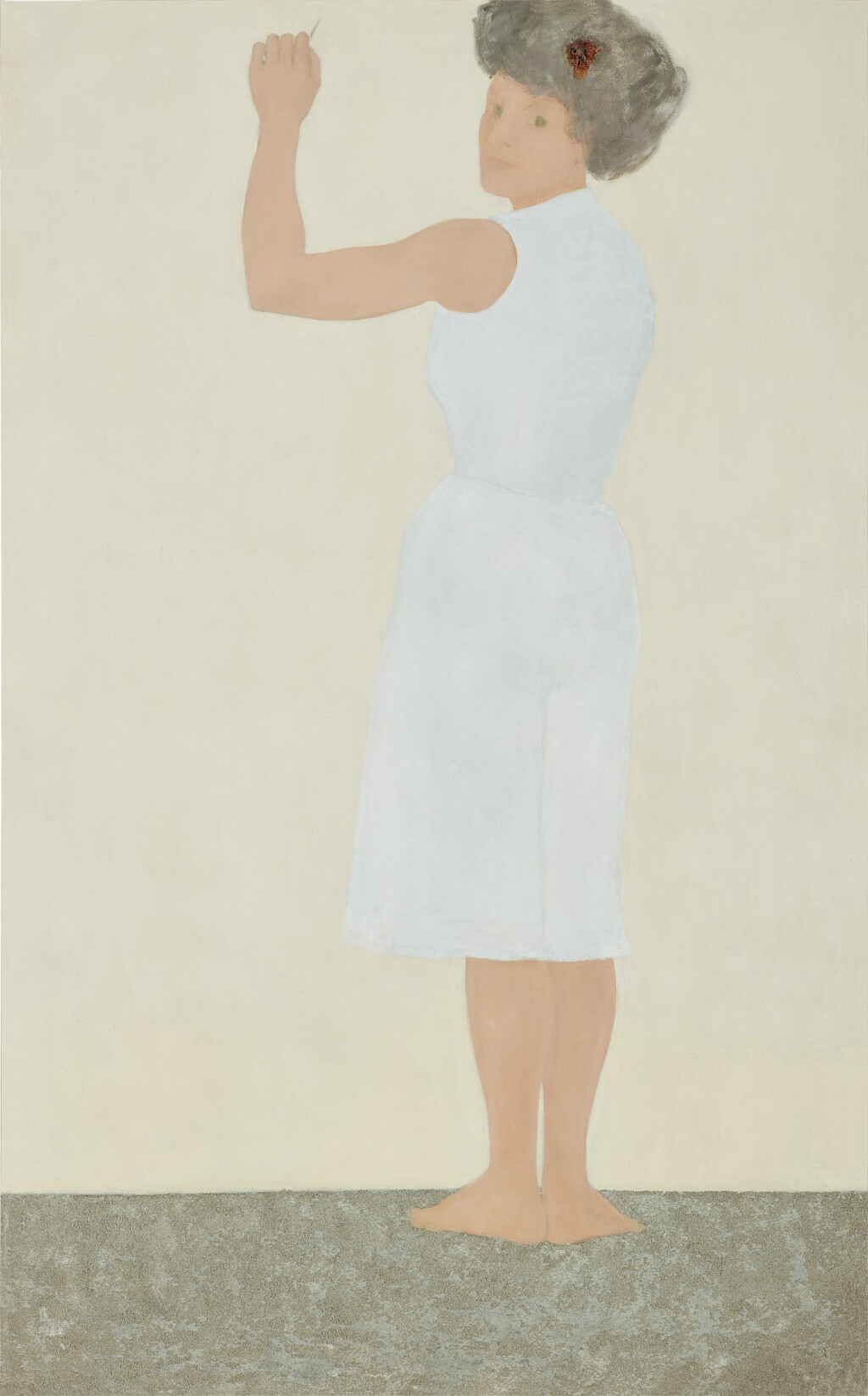 View full screen - View 1 of Lot 555. MARCIA MARCUS | SELF PORTRAIT IN WHITE DRESS.