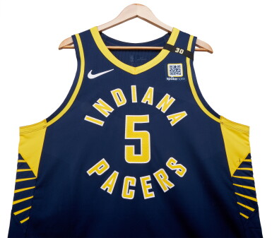 View full screen - View 1 of Lot 36. Jarace Walker ‘Rookie Season’ Indiana Pacers 2023-2024 Game Issued Icon Edition Jersey.