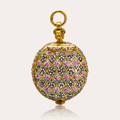 View full screen - View 1 of Lot 181. A gilt-metal and enamel watch made for the Turkish or Persian market, Circa 1680.