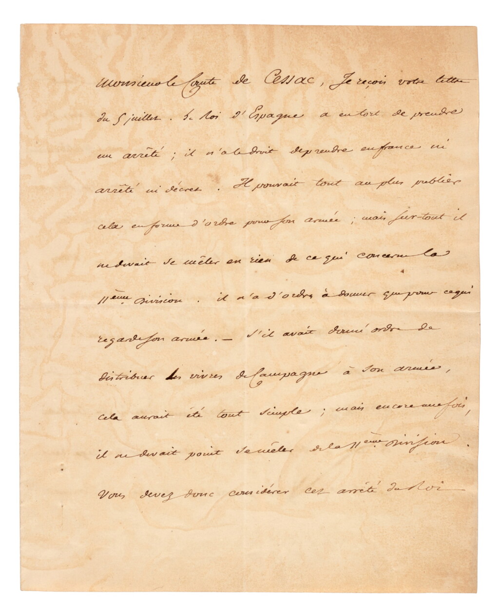 View full screen - View 1 of Lot 266. Napoleon I | Letter signed, complaining about his brother Joseph, to the Comte de Cessac, 1813.