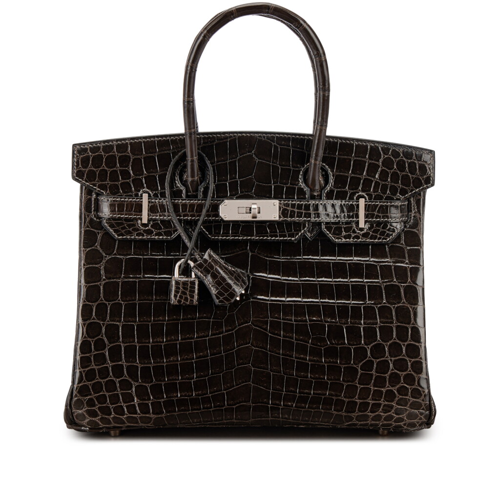 View full screen - View 1 of Lot 543. Graphite Shiny Niloticus Crocodile Birkin 30 Palladium Hardware, 2005.