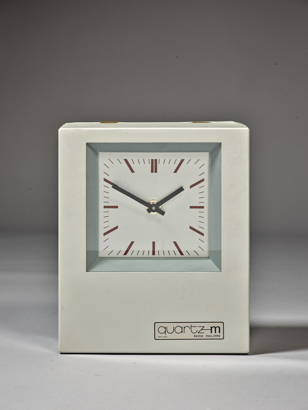 View full screen - View 1 of Lot 105. PATEK PHILIPPE | MODEL QM2ST4/1 QUARTZ-M A LARGE RECTANGULAR CLOCK, CIRCA 1970'S.