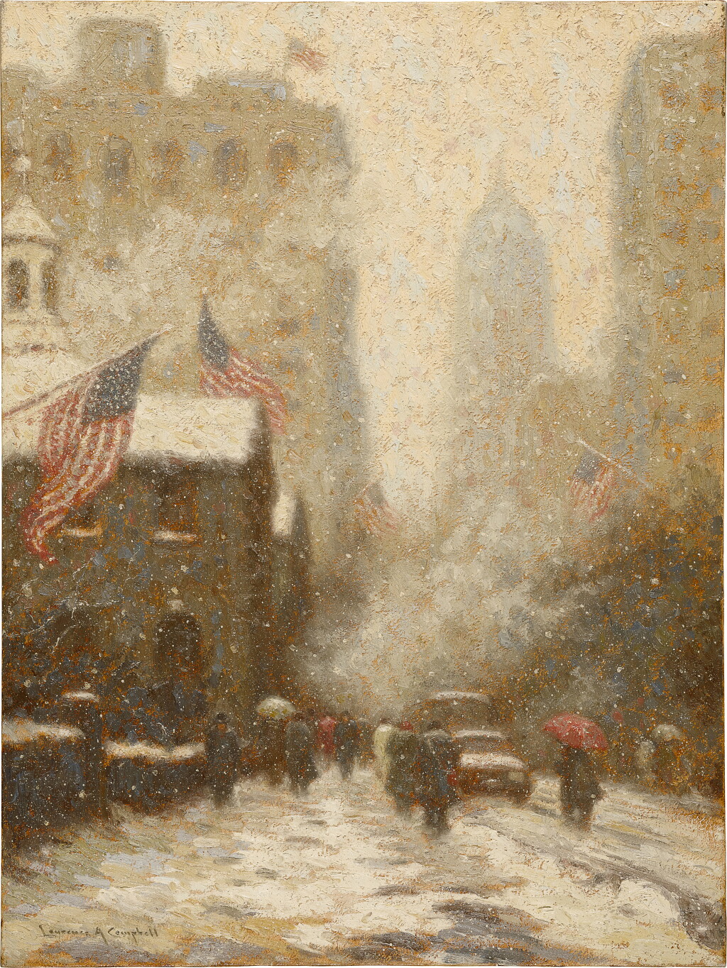 View full screen - View 1 of Lot 517. Independence Hall, Philadelphia in Winter.