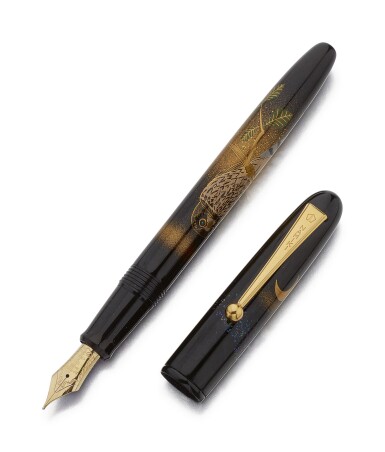 View full screen - View 1 of Lot 55. NAMIKI | A LIMITED EDITION HAND PAINTED LACQUERED MAKI-E FOUNTAIN PEN DEPICTING AN OWL, CIRCA 2002.