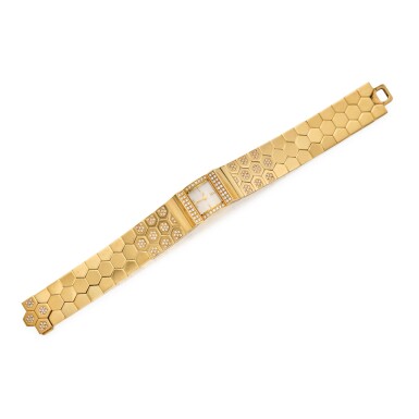View full screen - View 1 of Lot 268. Gold, Mother-of-Pearl and Diamond 'Ludo Swann' Wristwatch.