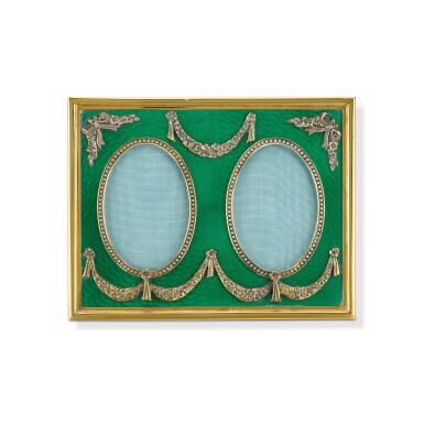 View full screen - View 1 of Lot 122. A silver-gilt and enamel double picture frame, Asprey, London, 1997 .
