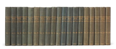 View full screen - View 1 of Lot 152. Dickens, Household Words, 1850-59, complete 19 volume set of first book editions.