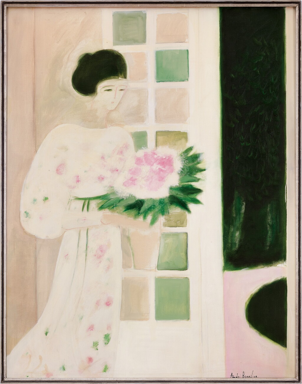 View full screen - View 1 of Lot 725. André Brasilier 安德烈・布拉吉利 | Jeune femme au bouquet 持花少女.