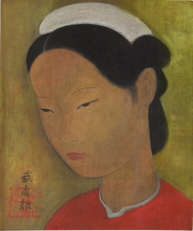 View full screen - View 1 of Lot 143. Vu Cao Dam 武高談 | Portrait of a young girl 女孩肖像.
