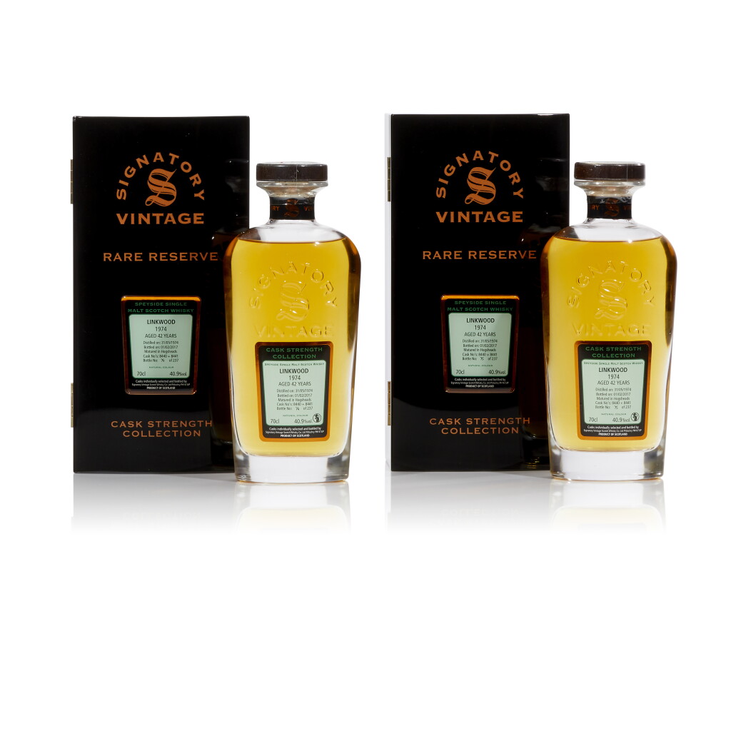 View full screen - View 1 of Lot 66. Linkwood Signatory Vintage Cask Strength Rare Reserve 42 Year Old 40.9 abv 1974 (2 BT70).