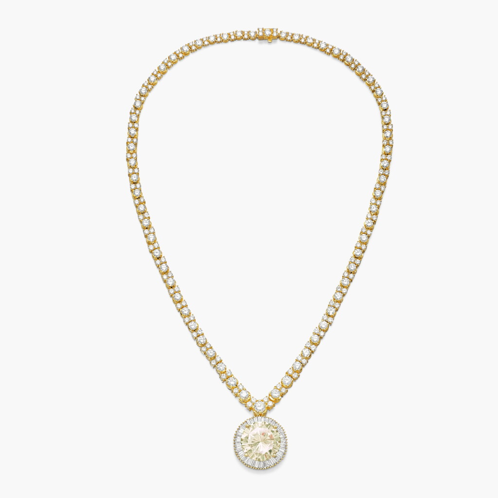 View full screen - View 1 of Lot 1407. Diamond Pendent Necklace | 11.08 克拉 圓形 W至X色 鑽石 項鏈.