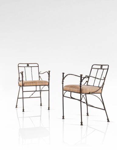 View full screen - View 1 of Lot 38. Pair of Pommeaux de Canne armchairs, special commission.