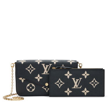 View full screen - View 1 of Lot 143. Black and Beige Giant Monogram Empreinte Félicie Pochette Gold Hardware, 2021.