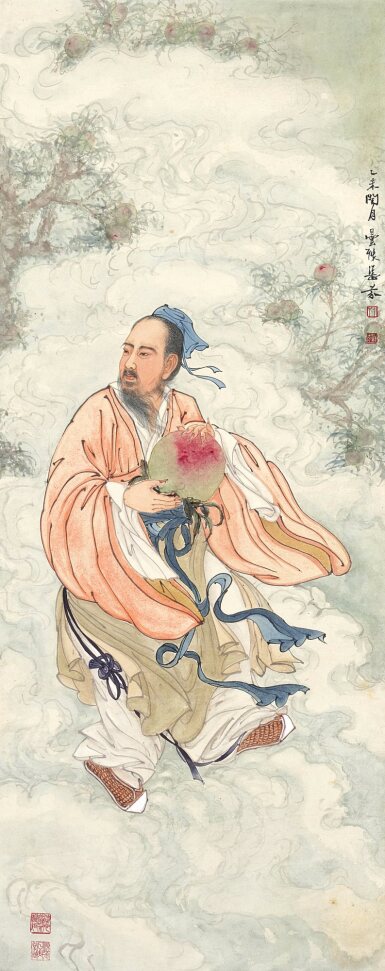 View full screen - View 1 of Lot 3103. 鄧芬 送壽圖 | Deng Fen, Longevity.