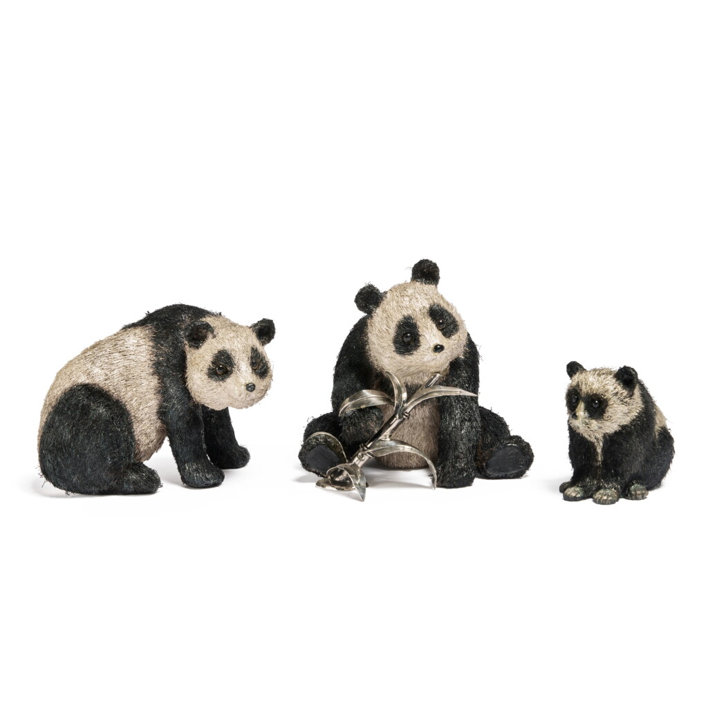 View full screen - View 1 of Lot 791. Three Italian Silver Pandas, Mario Buccellati, Milan, Circa 1934-44.