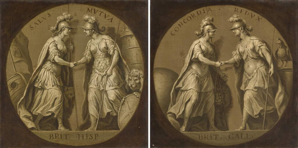 View full screen - View 1 of Lot 39. An allegory of Anglo-Hispanic friendship; an allegory of Anglo-French friendship.