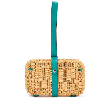 View full screen - View 1 of Lot 1036. Vert Verone Swift and Osier Wicker Picnic Clutch Palladium Hardware, 2016.