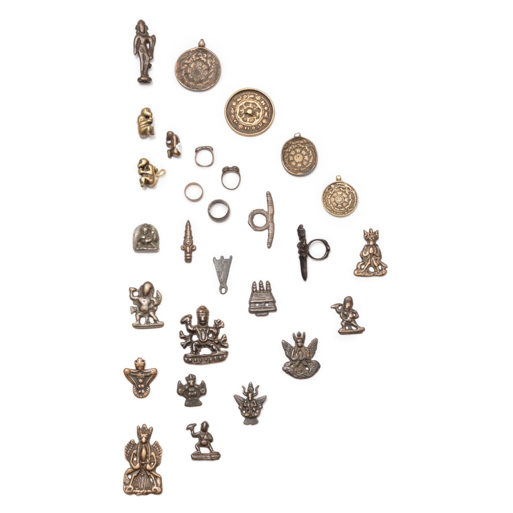 View full screen - View 1 of Lot 41. A study collection of twenty-eight ornaments, Thokcha, Himalayan regions, Central Asia and China, 9th/14th century | 喜馬拉雅地區,中亞,中國 九至十四世紀 托查一組二十八件.