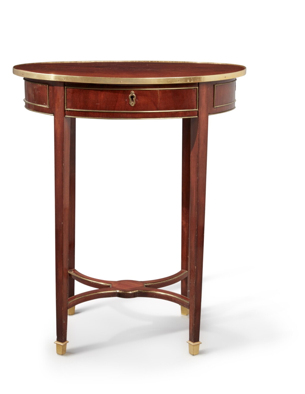 View full screen - View 1 of Lot 164. A Russian Neoclassical Brass-Mounted Mahogany Occasional Table, 19th Century.