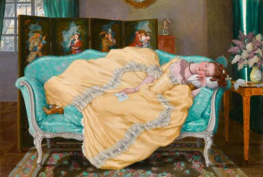 View full screen - View 1 of Lot 59. Sleeping Lady in a Room in 18th Century Dress.