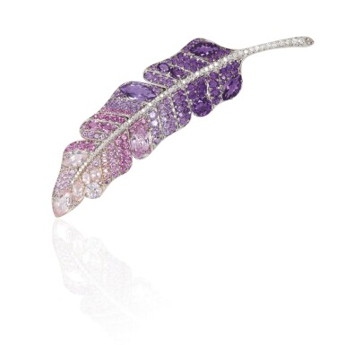 View full screen - View 1 of Lot 4. GEM SET AND DIAMOND BROOCH, MICHELE DELLA VALLE.