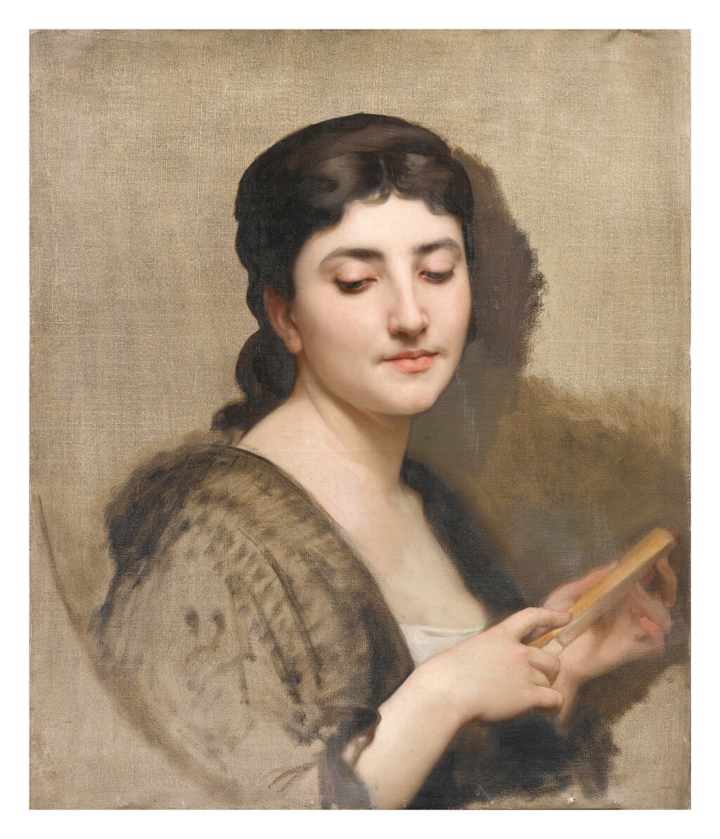 View full screen - View 1 of Lot 675. A Young Woman with a Fan.