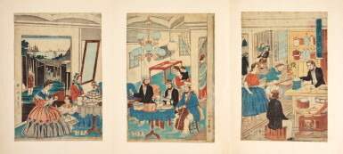 View full screen - View 1 of Lot 29. UTAGAWA YOSHIKAZU, EDO PERIOD, 1861 | FOREIGNERS' RESIDENCE IN YOKOHAMA .