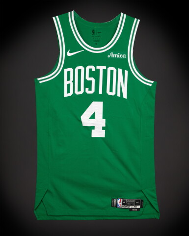 View full screen - View 1 of Lot 26. Anfernee Simons Boston Celtics 2025-2026 NBA Tip-Off Game Worn Icon Edition Jersey .