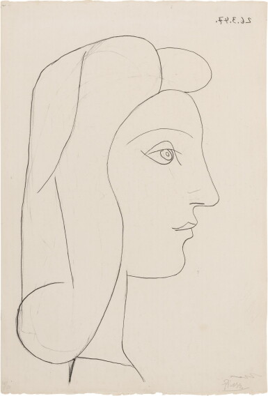 View full screen - View 1 of Lot 196. PABLO PICASSO | PROFIL DE FEMME (B. 436; M. 82).