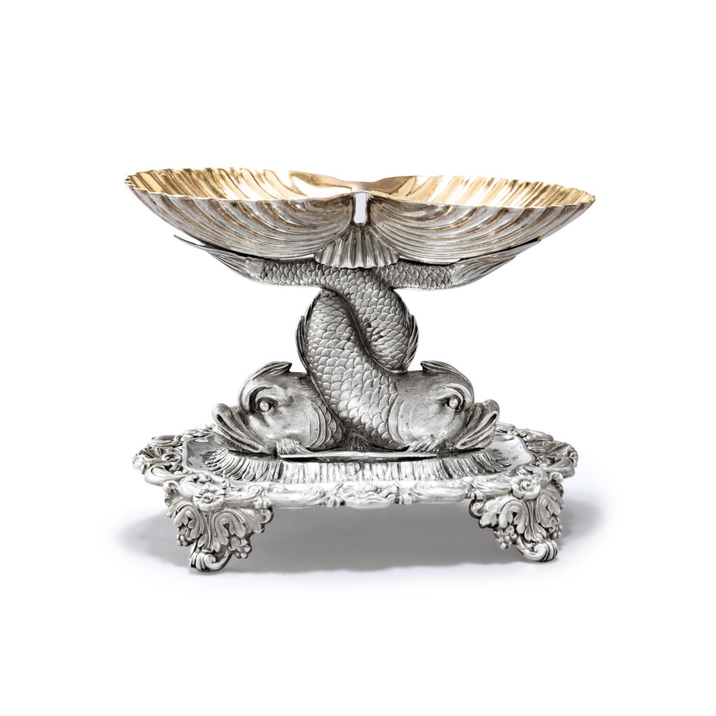 View full screen - View 1 of Lot 1348. A French parcel-gilt silver double salt cellar, Charles-Nicolas Odiot, Paris, 1826 - 1838.
