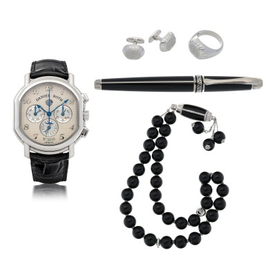 View full screen - View 1 of Lot 423. REF 377.X.60 LIMITED EDITION WHITE GOLD PERPETUAL CALENDAR CHRONOGRAPH WRISTWATCH WITH MOON PHASES, LEAP-YEAR INDICATION AND MOUAWAD ACCOUTREMENTS CIRCA 2005.