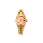 ROLEX | DATEJUST, REFERENCE 69178 A YELLOW GOLD AND DIAMOND-SET WRISTWATCH WITH DATE, BRACELET AND CORAL DIAL CIRCA 1996