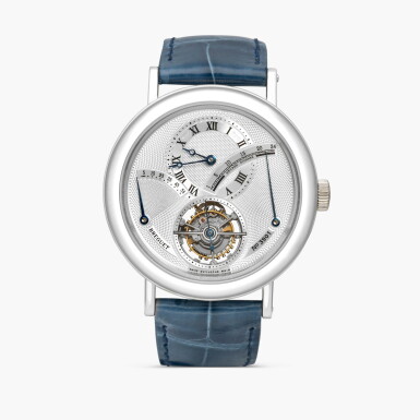 View full screen - View 1 of Lot 2606. Classique, Reference 3657 | A platinum tourbillon wristwatch with power reserve and retrograde 24 hour indication, Circa 2010.