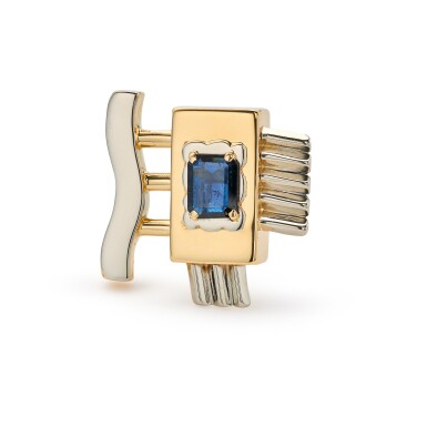 View full screen - View 1 of Lot 103. Gold and Sapphire Ring.