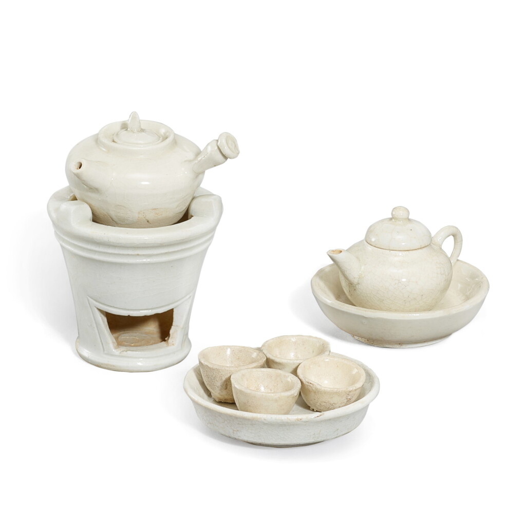 View full screen - View 1 of Lot 5006. A rare set of miniature qingbai teawares, Qing dynasty 清 青白釉袖珍茶具一套九件.