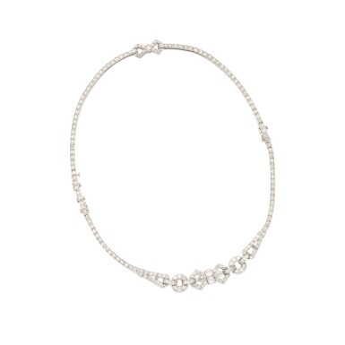 View full screen - View 1 of Lot 358. Diamond Necklace-Bracelet Combination.