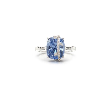 View full screen - View 1 of Lot 1. SAPPHIRE AND DIAMOND RING.
